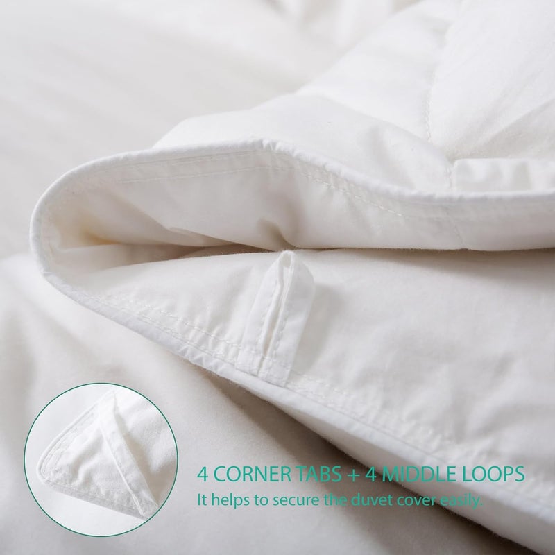 Three Geese Luxury Down Feathers Fiber Comforter King Size - 750 Fill Power All Season Down Duvet Insert, Ultra-Soft Hotel Collection White Comforter, Baffle-Box Design - Noiseless - Lightweight. - Image 5